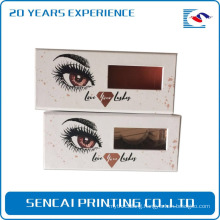 luxury logo rose gold stamping 3d mink eyes lashes ppaer box with window